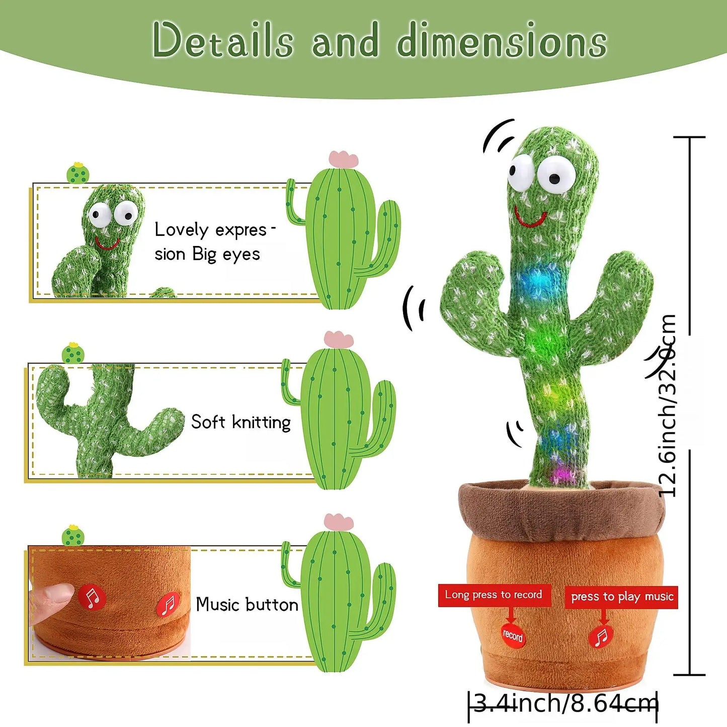 HOMEDGE™-Cacto Dancing Cactus Plush Toy